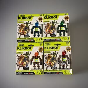 🔥Zing Klikbot Full Set of 4 Poseable Action Figures BNWT🔥